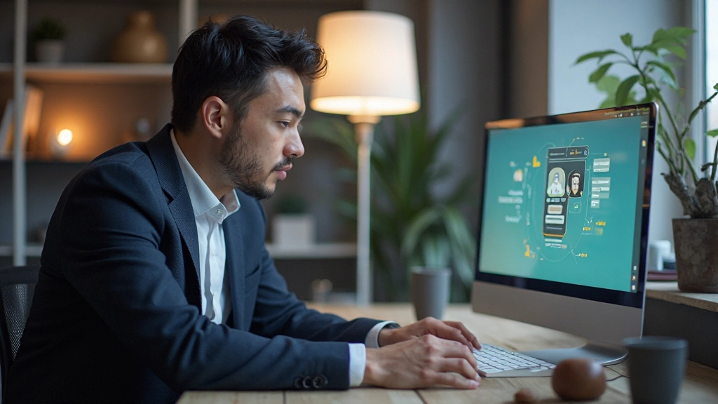 Moderne webpagina op laptop toont symmetrische layout met veel witruimte en minimaal design